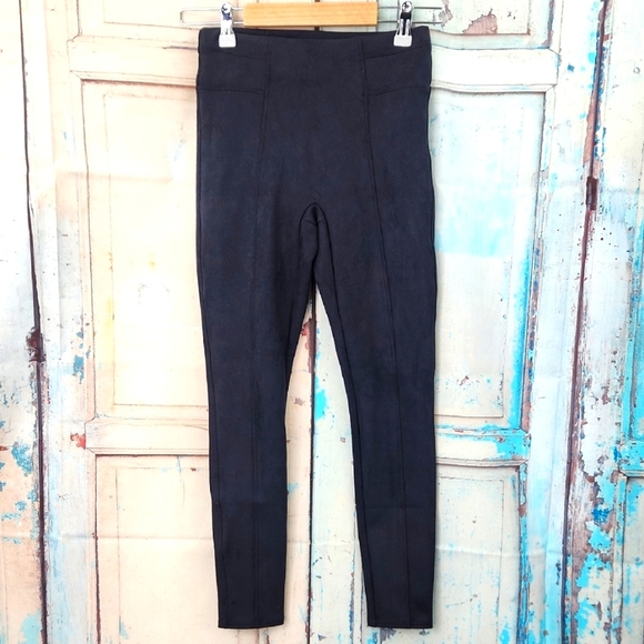 SPANX Faux Suede High Waisted Leggings In Navy 20322Q - Picture 2 of 8